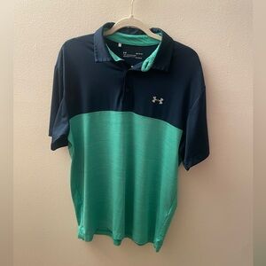 ☀️Under Armour Men's Navy and Green Polo Shirt